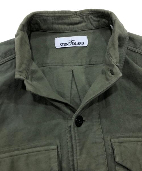 STONE ISLAND（ストーンアイランド）STONE ISLAND (ストーンアイランド) モールスキンシャツ / moleskin overshirt グリーン サイズ:Sの古着・服飾アイテム