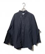 Graphpaperグラフペーパー）の古着「Oxford Oversized B.D Shirt（オックスフォード　オーバーサイズ　ボタンダウン　シャツ）」｜ブラック