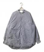 miffewミフュー）の古着「ロングダウンシャツ」｜ホワイト×ネイビー