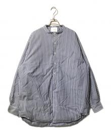 miffew（ミフュー）の古着「ロングダウンシャツ」｜ホワイト×ネイビー