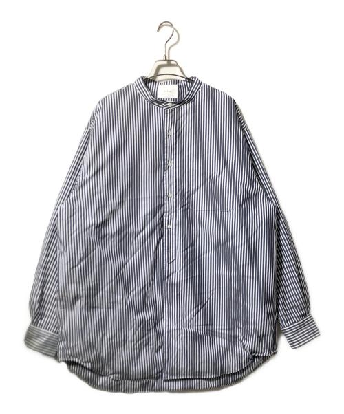 miffew（ミフュー）miffew (ミフュー) ロングダウンシャツ ホワイト×ネイビー サイズ:3の古着・服飾アイテム