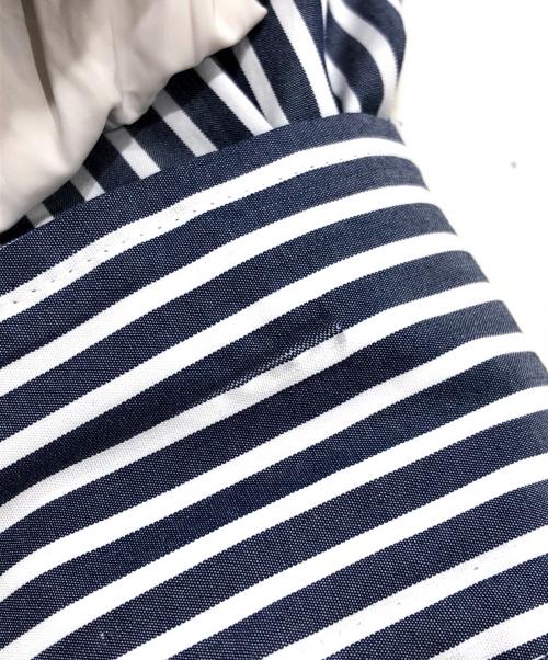 miffew（ミフュー）miffew (ミフュー) ロングダウンシャツ ホワイト×ネイビー サイズ:3の古着・服飾アイテム