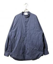 miffew（ミフュー）の古着「ロングダウンシャツ/BLUE CHECK（ブルー　チェック）」｜ネイビー