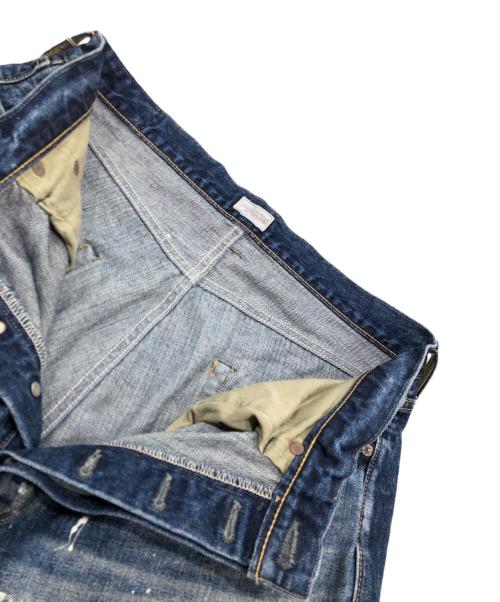 J.S HOMESTEAD（ジャーナルスタンダード ホームステッド）J.S HOMESTEAD (ジャーナルスタンダード ホームステッド) ペイント ヴィンテージ加工 エイジング ワイド デニム パンツ インディゴ サイズ:Lの古着・服飾アイテム