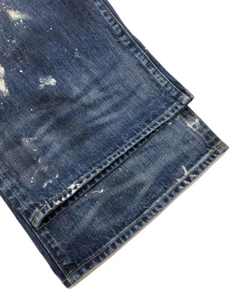 J.S HOMESTEAD（ジャーナルスタンダード ホームステッド）J.S HOMESTEAD (ジャーナルスタンダード ホームステッド) ペイント ヴィンテージ加工 エイジング ワイド デニム パンツ インディゴ サイズ:Lの古着・服飾アイテム