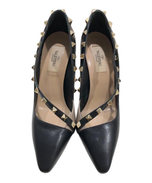 VALENTINO（ヴァレンティノ）VALENTINO (ヴァレンティノ) レザースタッズパンプス ブラック サイズ:36 1/2の古着・服飾アイテム