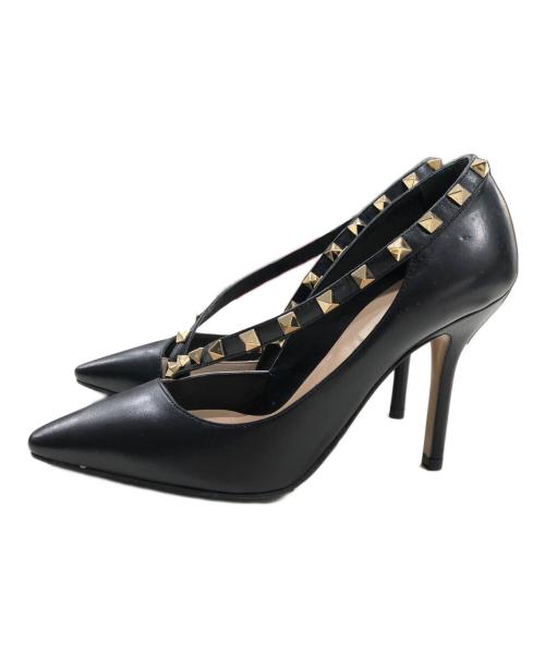 VALENTINO（ヴァレンティノ）VALENTINO (ヴァレンティノ) レザースタッズパンプス ブラック サイズ:36 1/2の古着・服飾アイテム