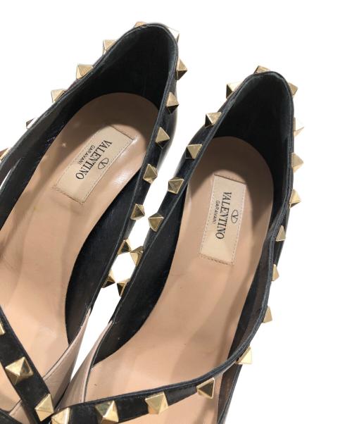 VALENTINO（ヴァレンティノ）VALENTINO (ヴァレンティノ) レザースタッズパンプス ブラック サイズ:36 1/2の古着・服飾アイテム