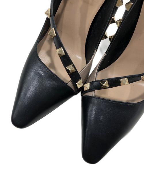 VALENTINO（ヴァレンティノ）VALENTINO (ヴァレンティノ) レザースタッズパンプス ブラック サイズ:36 1/2の古着・服飾アイテム