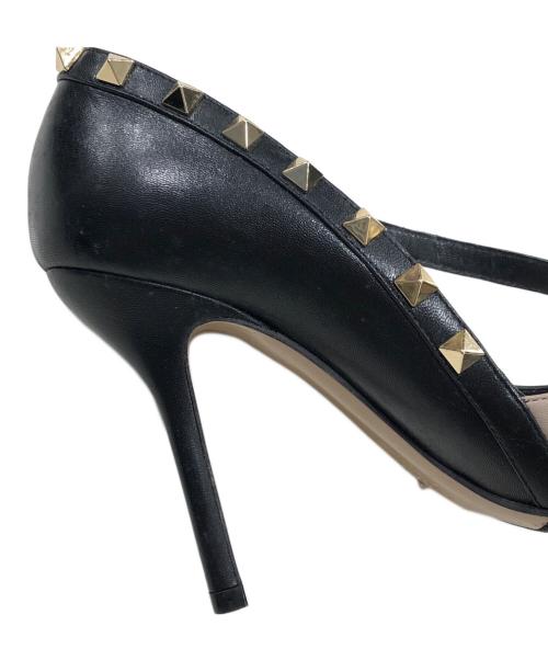 VALENTINO（ヴァレンティノ）VALENTINO (ヴァレンティノ) レザースタッズパンプス ブラック サイズ:36 1/2の古着・服飾アイテム