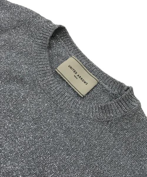UNITED ARROWS（ユナイテッドアローズ）UNITED ARROWS (ユナイテッドアローズ) ラメ クルーネック ニット/薄手ニット グレー サイズ:表記なしの古着・服飾アイテム