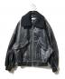 MAISON SPECIAL（メゾンスペシャル）の古着「Hand Rub-Off Buffalo Leather Prime-Over Boa Collar G-1 Jacket」｜ブラック