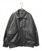 CLELクレイル）の古着「ヴィンテージデザイン合皮ブルゾン／フェイクレザージャケット」｜ブラック