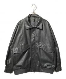 CLEL（クレイル）の古着「ヴィンテージデザイン合皮ブルゾン／フェイクレザージャケット」｜ブラック