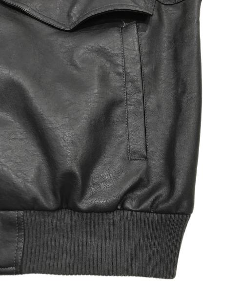 CLEL（クレイル）CLEL (クレイル) ヴィンテージデザイン合皮ブルゾン／フェイクレザージャケット ブラック サイズ:Sの古着・服飾アイテム