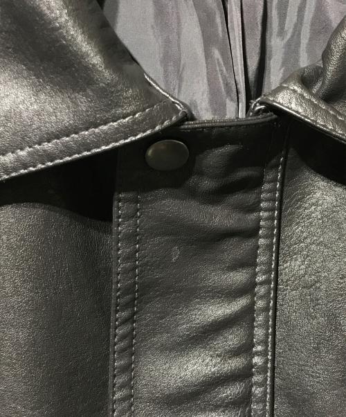 CLEL（クレイル）CLEL (クレイル) ヴィンテージデザイン合皮ブルゾン／フェイクレザージャケット ブラック サイズ:Sの古着・服飾アイテム