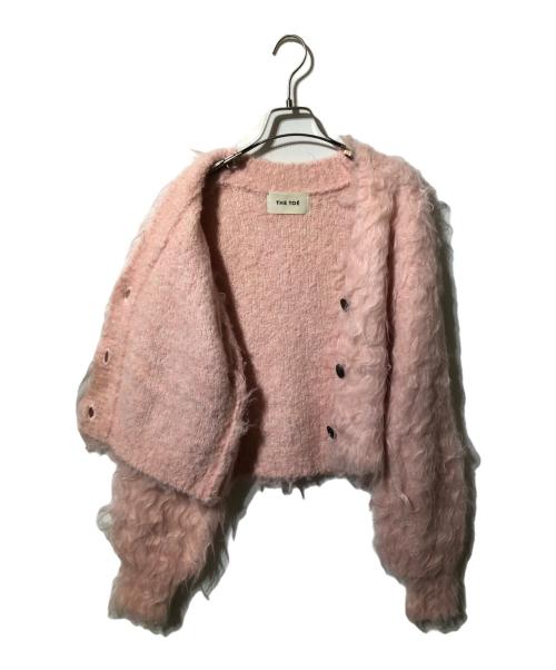 THE TOE（ザ・トゥー）the toe (ザ・トゥー) シャギーニットカーディガン ピンク サイズ:Mの古着・服飾アイテム