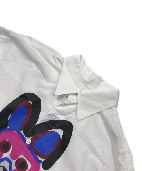 maison kitsune（メゾンキツネ）maison kitsune (メゾンキツネ) acide (アシッド) フォックスプリント長袖シャツ ホワイト サイズ:XXSの古着・服飾アイテム