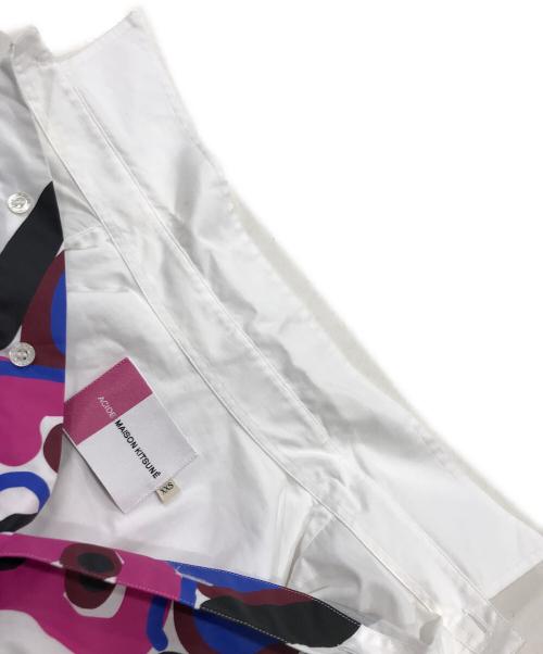 maison kitsune（メゾンキツネ）maison kitsune (メゾンキツネ) acide (アシッド) フォックスプリント長袖シャツ ホワイト サイズ:XXSの古着・服飾アイテム