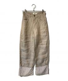 beautiful people（ビューティフルピープル）の古着「ロールアップパンツ/シルクパンツ」｜グレー