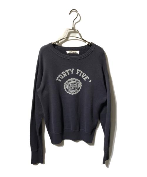 45rpm（45アールピーエム）45rpm (45アールピーエム) 藍染カレッジスウェット/クルーネックスウェット ネイビー サイズ:2の古着・服飾アイテム