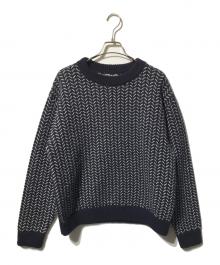CHAOS FISHING CLUB（カオスフィッシングクラブ）の古着「バーズアイニット」｜ネイビー