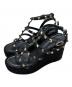VALENTINO（ヴァレンティノ）の古着「ウェッジソールスタッズサンダル」｜ブラック