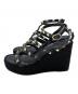 VALENTINO (ヴァレンティノ) ウェッジソールスタッズサンダル ブラック サイズ:36：15000円