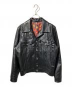 PAUL SMITHポールスミス）の古着「裏地総柄レザージャケット」｜ブラック