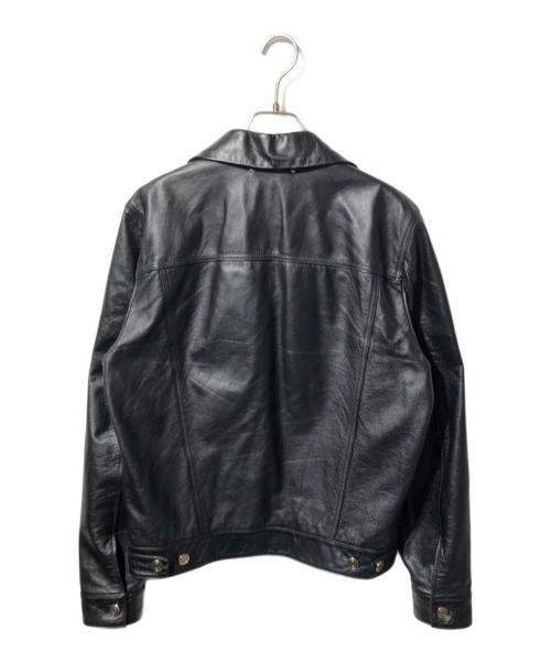 PAUL SMITH（ポールスミス）Paul Smith (ポールスミス) 裏地総柄レザージャケット ブラック サイズ:Lの古着・服飾アイテム