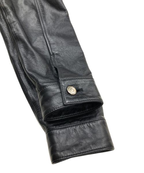 PAUL SMITH（ポールスミス）Paul Smith (ポールスミス) 裏地総柄レザージャケット ブラック サイズ:Lの古着・服飾アイテム