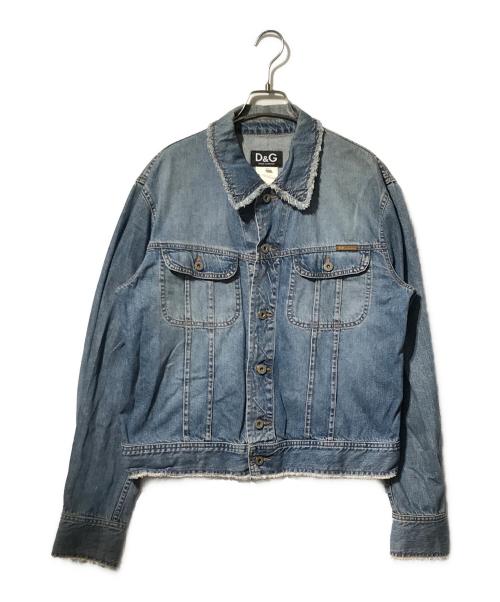 D&G DOLCE & GABBANA（ディーアンドジー ドルチェ＆ガッバーナ）D&G DOLCE & GABBANA (ディーアンドジー ドルチェ＆ガッバーナ) バックワッペンデニムジャケット インディゴ サイズ:XLの古着・服飾アイテム