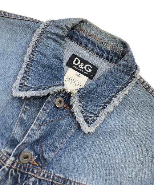 D&G DOLCE & GABBANA（ディーアンドジー ドルチェ＆ガッバーナ）D&G DOLCE & GABBANA (ディーアンドジー ドルチェ＆ガッバーナ) バックワッペンデニムジャケット インディゴ サイズ:XLの古着・服飾アイテム