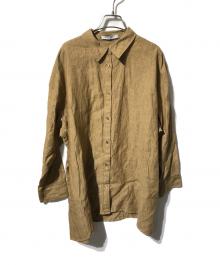 ETRE TOKYO（エトレトウキョウ）の古着「2WAYシルエットリネンシャツ/長袖シャツ」｜ブラウン