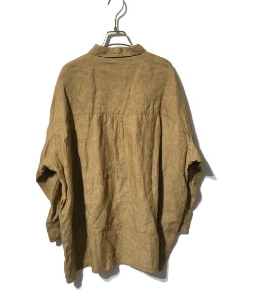 ETRE TOKYO（エトレトウキョウ）ETRE TOKYO (エトレトウキョウ) 2WAYシルエットリネンシャツ/長袖シャツ ブラウン サイズ:5Ｌの古着・服飾アイテム