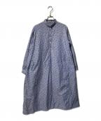 45rpm umii908フォーティーファイブアールピーエムウミ908）の古着「小花柄プルオーバーシャツワンピース」｜ブルー