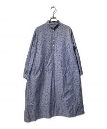 45rpm umii908（フォーティーファイブアールピーエムウミ908）の古着「小花柄プルオーバーシャツワンピース」｜ブルー