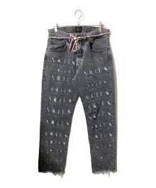 ARIES（アリーズ）の古着「Destroyed Batten デニムパンツ」｜グレー