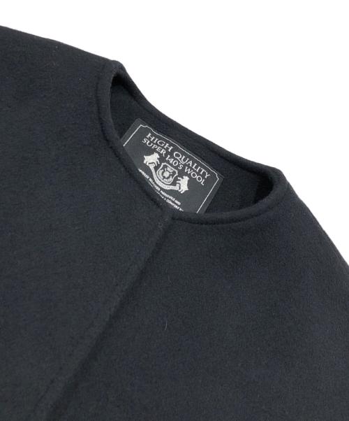 JOURNAL STANDARD（ジャーナルスタンダード）JOURNAL STANDARD (ジャーナルスタンダード) スーパー140ビーバーノーカラーショートコート ブラック サイズ:Sの古着・服飾アイテム