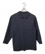 mizuiro-indミズイロインド）の古着「ウールブレンドリバージャケット」｜ネイビー