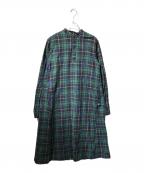 SOU・SOU×le coq sportifソウソウ×ルコックスポルティフ）の古着「長袖ワンピース/チェック柄ワンピース」｜グリーン
