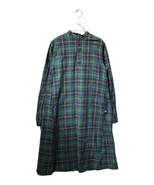 SOU・SOU（ソウソウ）SOU・SOU (ソウソウ) le coq sportif (ルコックスポルティフ) 長袖ワンピース/チェック柄ワンピース グリーン サイズ:Mの古着・服飾アイテム