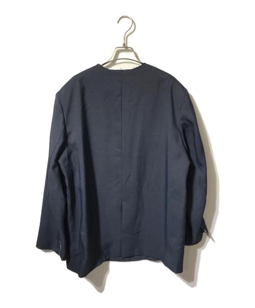 ETRE TOKYO（エトレトウキョウ）ETRE TOKYO (エトレトウキョウ) カットオフノーカラージャケット ネイビー サイズ:Ｍの古着・服飾アイテム