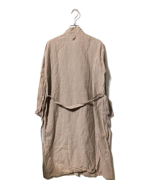 HERMES（エルメス）HERMES (エルメス) コットンリネンネップシャツワンピース ブラウン サイズ:34の古着・服飾アイテム