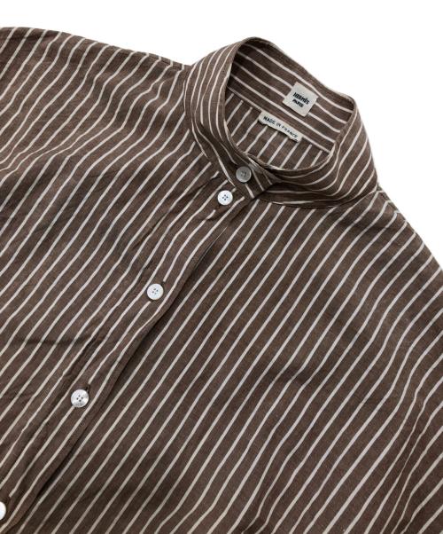 HERMES（エルメス）HERMES (エルメス) コットンリネンネップシャツワンピース ブラウン サイズ:34の古着・服飾アイテム