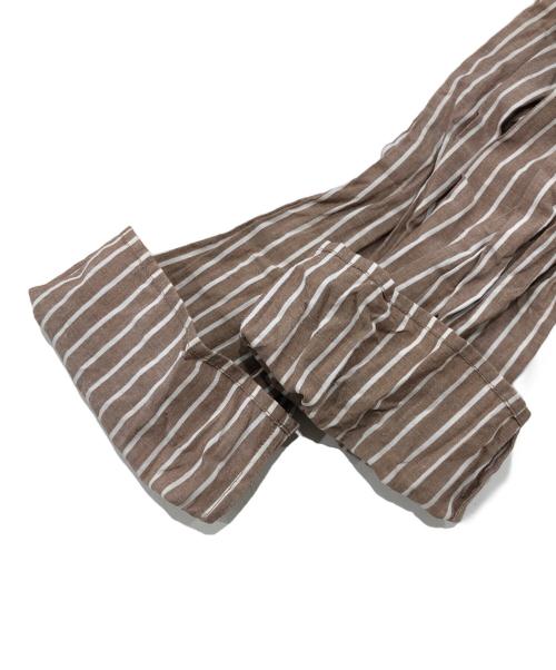 HERMES（エルメス）HERMES (エルメス) コットンリネンネップシャツワンピース ブラウン サイズ:34の古着・服飾アイテム