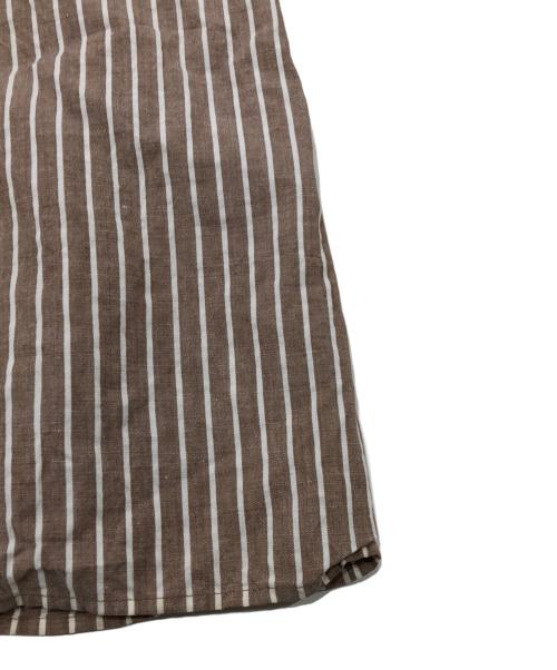 HERMES（エルメス）HERMES (エルメス) コットンリネンネップシャツワンピース ブラウン サイズ:34の古着・服飾アイテム