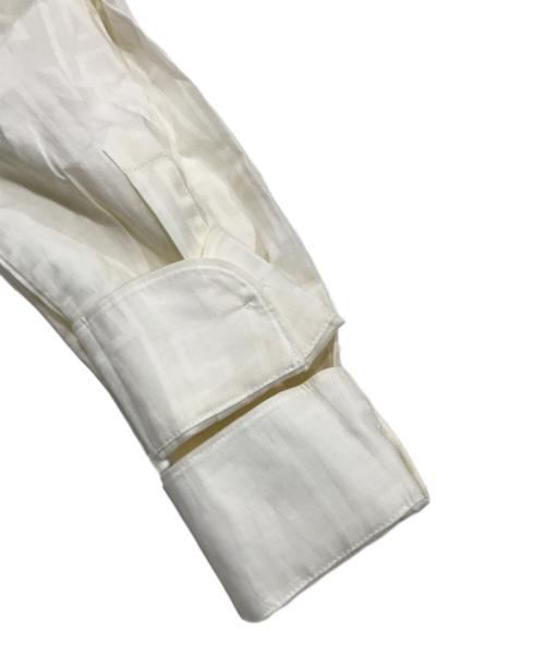 EMPORIO ARMANI（エンポリオ アルマーニ）EMPORIO ARMANI (エンポリオアルマーニ) ロゴジャガードシャツ アイボリー サイズ:Mの古着・服飾アイテム