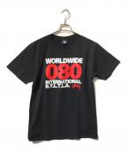 stussyステューシー）の古着「プリントTシャツ/ロゴTシャツ」｜ブラック