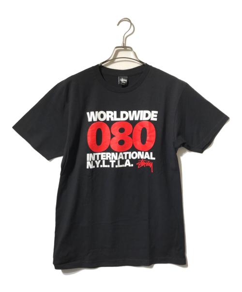 stussy（ステューシー）stussy (ステューシー) プリントTシャツ/ロゴTシャツ ブラック サイズ:MEDIUMの古着・服飾アイテム